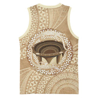 Tonga Skink Kava Bowl Basketball Jersey Vintage Tongan Ngatu Pattern