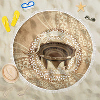 Tonga Skink Kava Bowl Beach Blanket Vintage Tongan Ngatu Pattern
