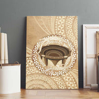 Tonga Skink Kava Bowl Canvas Wall Art Vintage Tongan Ngatu Pattern