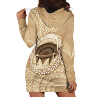 Tonga Skink Kava Bowl Hoodie Dress Vintage Tongan Ngatu Pattern