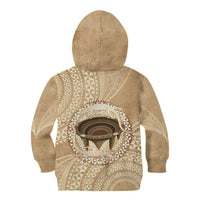 Tonga Skink Kava Bowl Kid Hoodie Vintage Tongan Ngatu Pattern LT14 - Polynesian Pride