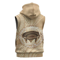 Tonga Skink Kava Bowl Sleeveless Zip Hoodie Vintage Tongan Ngatu Pattern LT14 - Polynesian Pride