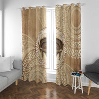 Tonga Skink Kava Bowl Window Curtain Vintage Tongan Ngatu Pattern