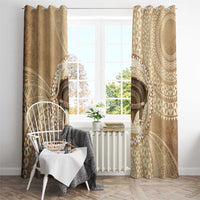 Tonga Skink Kava Bowl Window Curtain Vintage Tongan Ngatu Pattern