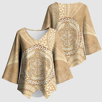 Tonga Ngatu Turtle Kimono Sleeve Blouse Vintage Tongan Tapa Cloth