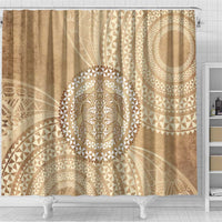 Tonga Ngatu Turtle Shower Curtain Vintage Tongan Tapa Cloth