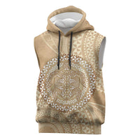 Tonga Ngatu Turtle Sleeveless Hoodie Vintage Tongan Tapa Cloth LT14 Brown - Polynesian Pride