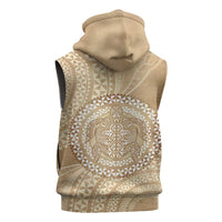 Tonga Ngatu Turtle Sleeveless Hoodie Vintage Tongan Tapa Cloth LT14 - Polynesian Pride