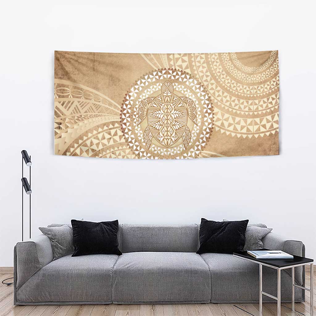 Tonga Ngatu Turtle Tapestry Vintage Tongan Tapa Cloth