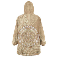 Tonga Ngatu Turtle Wearable Blanket Hoodie Vintage Tongan Tapa Cloth