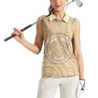 Tonga Ngatu Turtle Women Sleeveless Polo Shirt Vintage Tongan Tapa Cloth LT14 - Polynesian Pride
