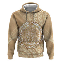 Tonga Ngatu Turtle Zip Hoodie Vintage Tongan Tapa Cloth LT14 Pullover Hoodie Brown - Polynesian Pride