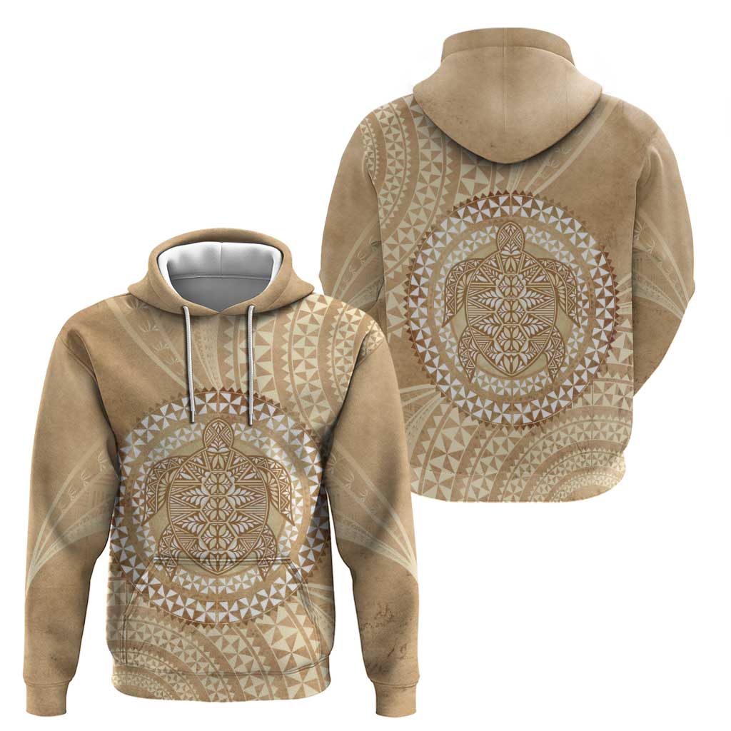 Tonga Ngatu Turtle Zip Hoodie Vintage Tongan Tapa Cloth LT14 - Polynesian Pride