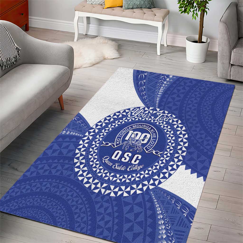 Queen Salote College 100th Anniversary Personalized Area Rug Est 1926 Kolisi Fefine Tongan Ngatu Pattern