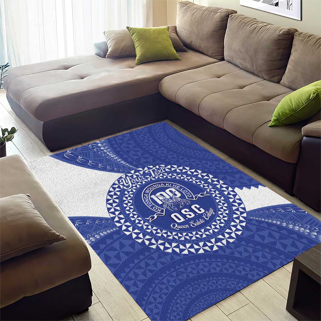 Queen Salote College 100th Anniversary Personalized Area Rug Est 1926 Kolisi Fefine Tongan Ngatu Pattern