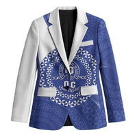 Queen Salote College 100th Anniversary Personalized Blazer Est 1926 Kolisi Fefine Tongan Ngatu Pattern LT14 Unisex Blue - Polynesian Pride