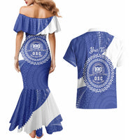 Queen Salote College 100th Anniversary Personalized Couples Matching Mermaid Dress and Hawaiian Shirt Est 1926 Kolisi Fefine Tongan Ngatu Pattern LT14 - Polynesian Pride