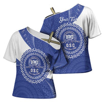 Queen Salote College 100th Anniversary Personalized Cross Shoulder Shirt Est 1926 Kolisi Fefine Tongan Ngatu Pattern LT14 - Polynesian Pride