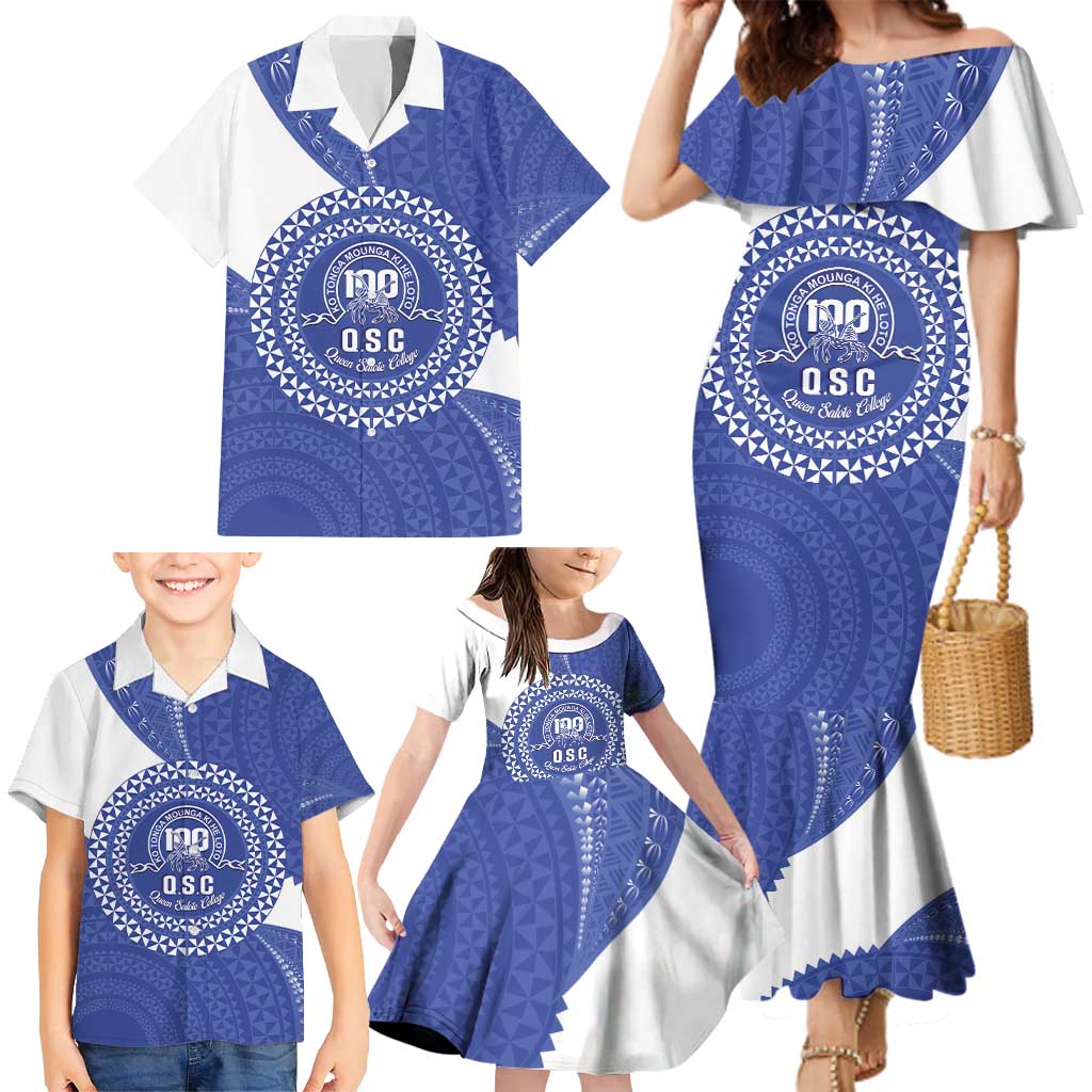 Queen Salote College 100th Anniversary Personalized Family Matching Mermaid Dress and Hawaiian Shirt Est 1926 Kolisi Fefine Tongan Ngatu Pattern LT14 - Polynesian Pride
