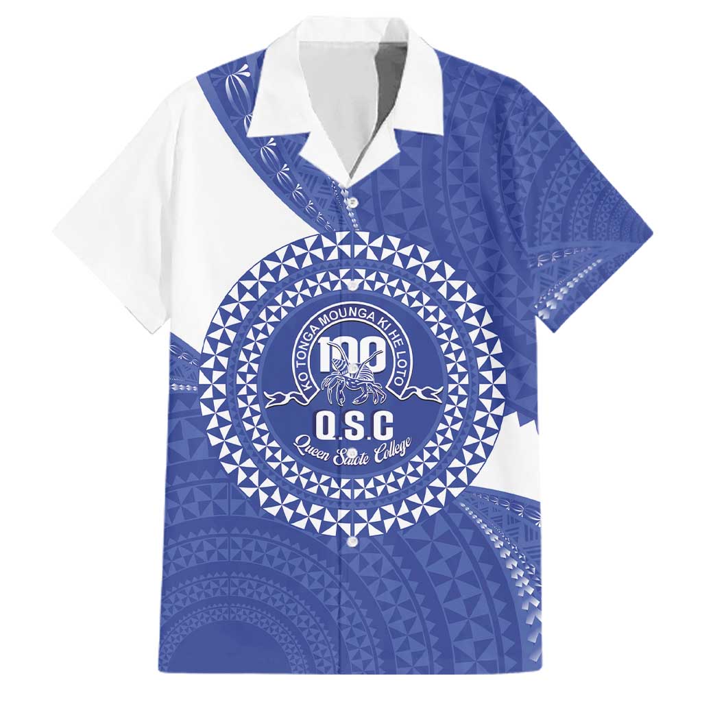 Queen Salote College 100th Anniversary Personalized Family Matching Tank Maxi Dress and Hawaiian Shirt Est 1926 Kolisi Fefine Tongan Ngatu Pattern LT14 Dad's Shirt - Short Sleeve Blue - Polynesian Pride