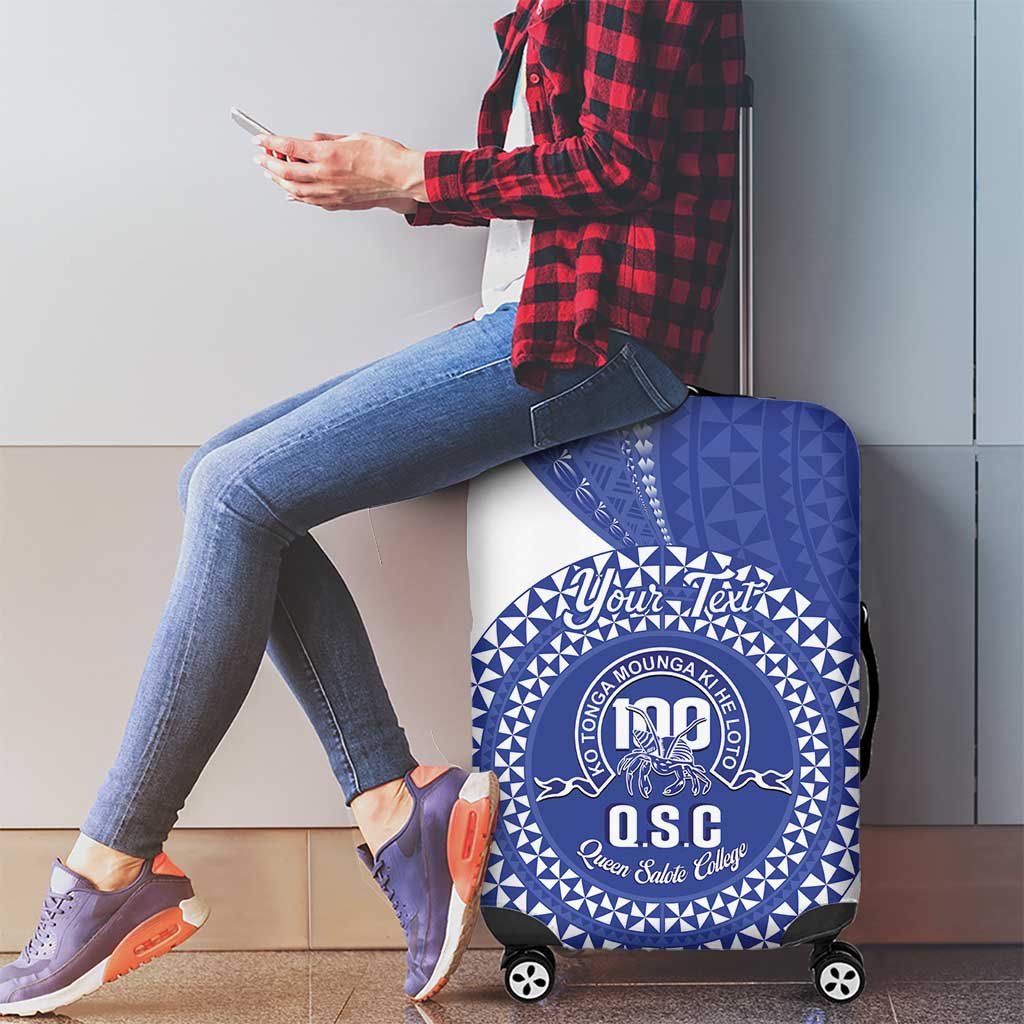 Queen Salote College 100th Anniversary Personalized Luggage Cover Est 1926 Kolisi Fefine Tongan Ngatu Pattern LT14 - Polynesian Pride