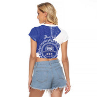 Queen Salote College 100th Anniversary Personalized Raglan Cropped T Shirt Est 1926 Kolisi Fefine Tongan Ngatu Pattern LT14 - Polynesian Pride