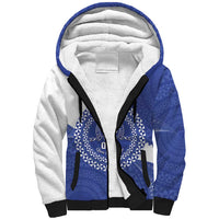 Queen Salote College 100th Anniversary Personalized Sherpa Hoodie Est 1926 Kolisi Fefine Tongan Ngatu Pattern LT14 Unisex Blue - Polynesian Pride
