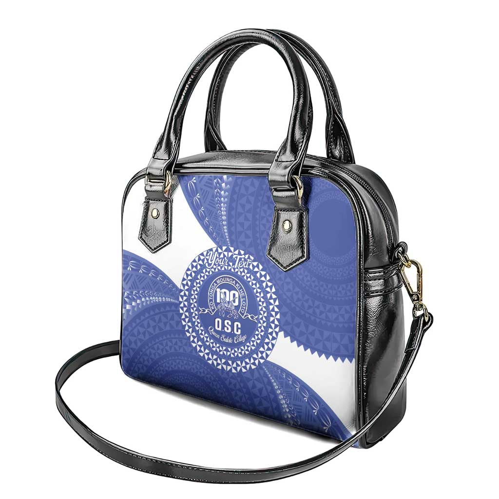 Queen Salote College 100th Anniversary Personalized Shoulder Handbag Est 1926 Kolisi Fefine Tongan Ngatu Pattern