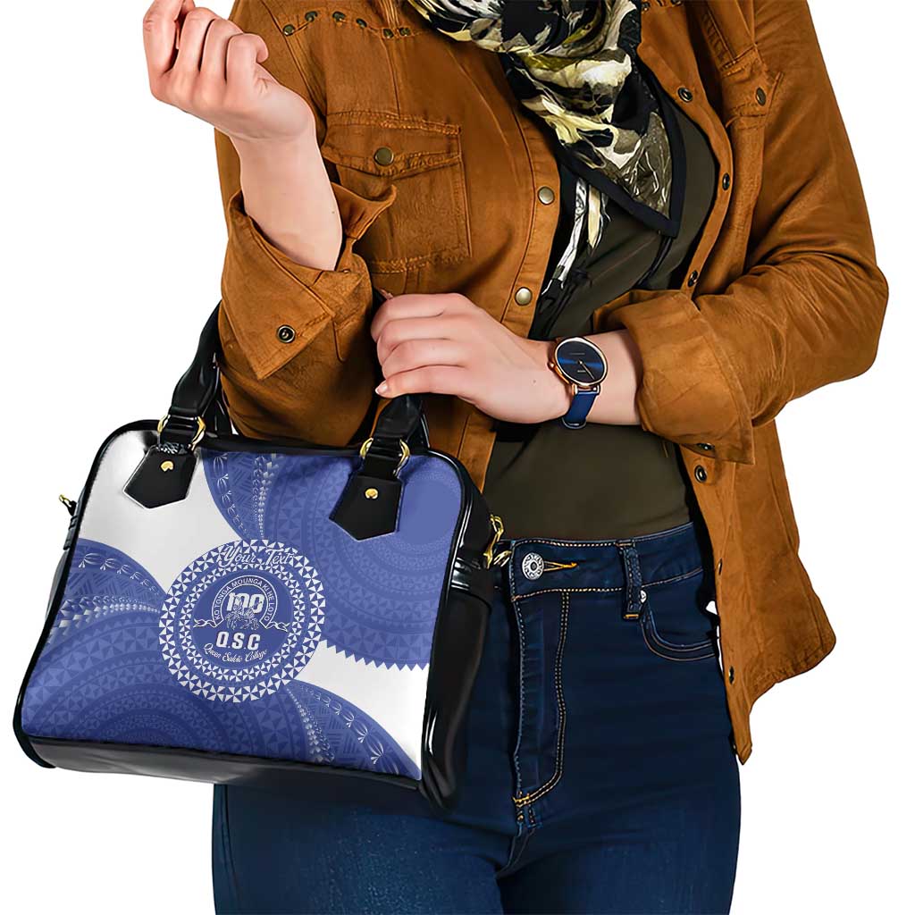Queen Salote College 100th Anniversary Personalized Shoulder Handbag Est 1926 Kolisi Fefine Tongan Ngatu Pattern