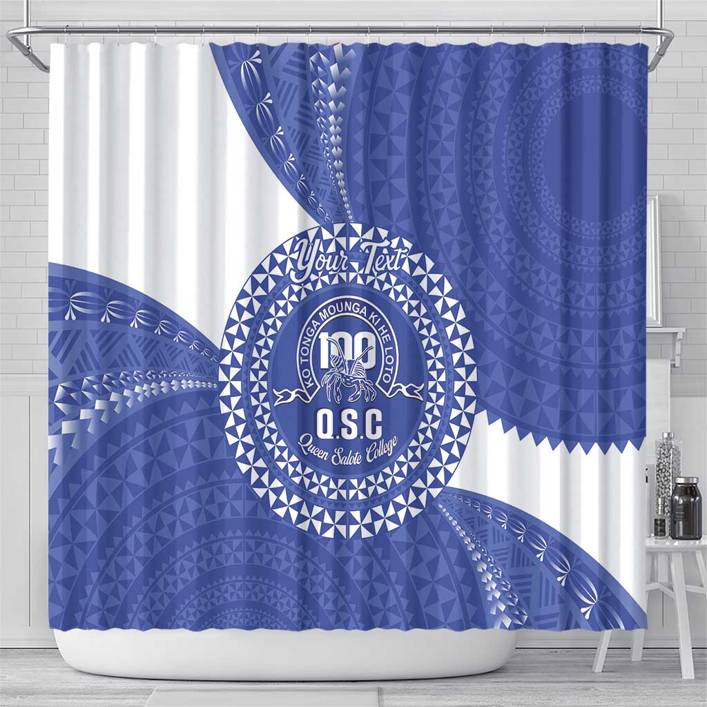 Queen Salote College 100th Anniversary Personalized Shower Curtain Est 1926 Kolisi Fefine Tongan Ngatu Pattern