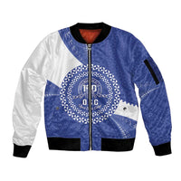 Queen Salote College 100th Anniversary Personalized Sleeve Zip Bomber Jacket Est 1926 Kolisi Fefine Tongan Ngatu Pattern