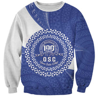 Queen Salote College 100th Anniversary Personalized Sweatshirt Est 1926 Kolisi Fefine Tongan Ngatu Pattern LT14 Unisex Blue - Polynesian Pride
