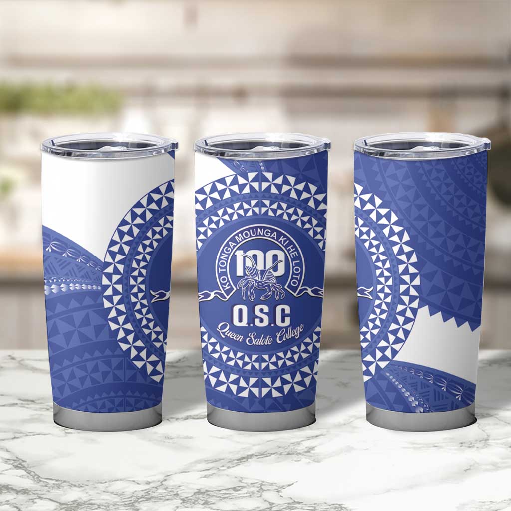 Queen Salote College 100th Anniversary Tumbler Cup Est 1926 Kolisi Fefine Tongan Ngatu Pattern LT14 - Polynesian Pride