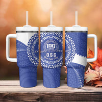 Queen Salote College 100th Anniversary Tumbler With Handle Est 1926 Kolisi Fefine Tongan Ngatu Pattern LT14 - Polynesian Pride