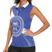 Queen Salote College 100th Anniversary Personalized Women Sleeveless Polo Shirt Est 1926 Kolisi Fefine Tongan Ngatu Pattern LT14 - Polynesian Pride