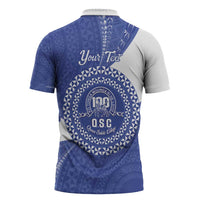 Queen Salote College 100th Anniversary Personalized Zipper Polo Shirt Est 1926 Kolisi Fefine Tongan Ngatu Pattern LT14 - Polynesian Pride