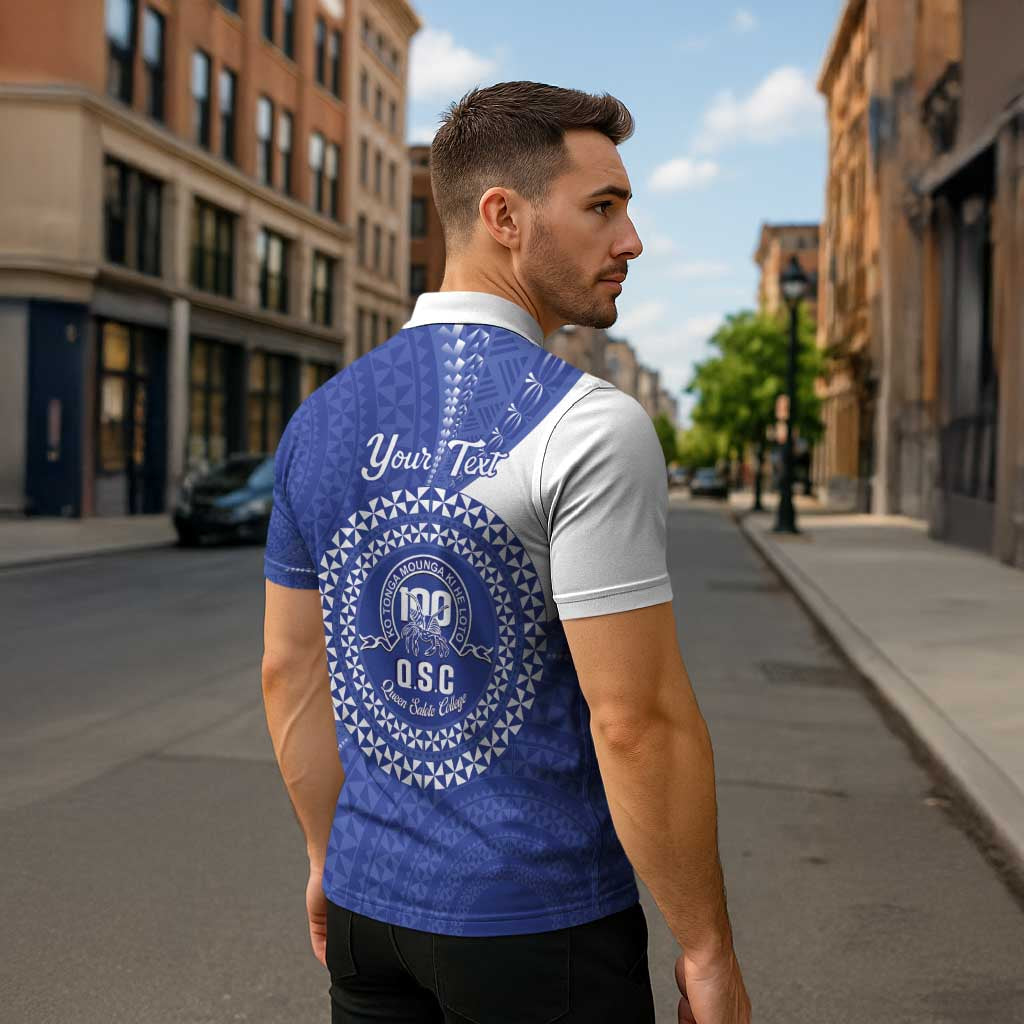 Queen Salote College 100th Anniversary Personalized Zipper Polo Shirt Est 1926 Kolisi Fefine Tongan Ngatu Pattern LT14 - Polynesian Pride