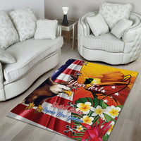 Personalised United States And Papua New Guinea Area Rug USA Eagle With PNG Bird Of Paradise LT14 - Polynesian Pride