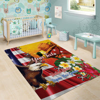 Personalised United States And Papua New Guinea Area Rug USA Eagle With PNG Bird Of Paradise LT14 - Polynesian Pride