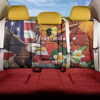 Personalised United States And Papua New Guinea Back Car Seat Cover USA Eagle With PNG Bird Of Paradise LT14 One Size Red - Polynesian Pride