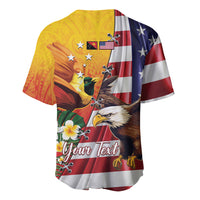 Personalised United States And Papua New Guinea Baseball Jersey USA Eagle With PNG Bird Of Paradise LT14 - Polynesian Pride
