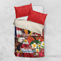 Personalised United States And Papua New Guinea Bedding Set USA Eagle With PNG Bird Of Paradise LT14 US Twin 172cm x 218cm Red - Polynesian Pride