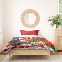 Personalised United States And Papua New Guinea Bedding Set USA Eagle With PNG Bird Of Paradise LT14 - Polynesian Pride
