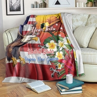Personalised United States And Papua New Guinea Blanket USA Eagle With PNG Bird Of Paradise LT14 Red - Polynesian Pride
