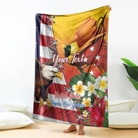 Personalised United States And Papua New Guinea Blanket USA Eagle With PNG Bird Of Paradise LT14 - Polynesian Pride