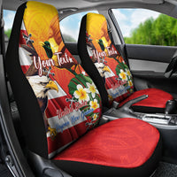 Personalised United States And Papua New Guinea Car Seat Cover USA Eagle With PNG Bird Of Paradise LT14 - Polynesian Pride