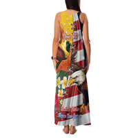 Personalised United States And Papua New Guinea Family Matching Tank Maxi Dress and Hawaiian Shirt USA Eagle With PNG Bird Of Paradise LT14 - Polynesian Pride