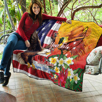 Personalised United States And Papua New Guinea Quilt USA Eagle With PNG Bird Of Paradise LT14 - Polynesian Pride
