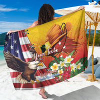 Personalised United States And Papua New Guinea Sarong USA Eagle With PNG Bird Of Paradise LT14 One Size 44 x 66 inches Red - Polynesian Pride