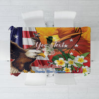 Personalised United States And Papua New Guinea Tablecloth USA Eagle With PNG Bird Of Paradise LT14 Red - Polynesian Pride